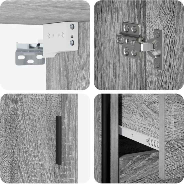 vidaXL Badezimmerschrank-Set 3 stk. Sonoma-Grau 40 x 36 x 109,5 cm 3444540 – Bild 9
