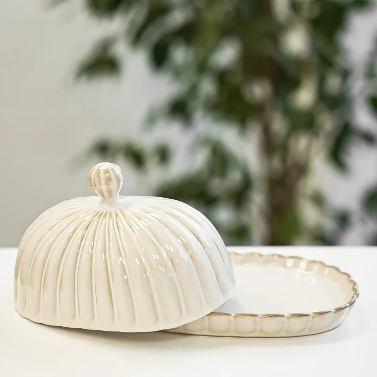 Bloomy Butterdose aus hochwertigem Porzellan mit floraler Struktur – Bild 5