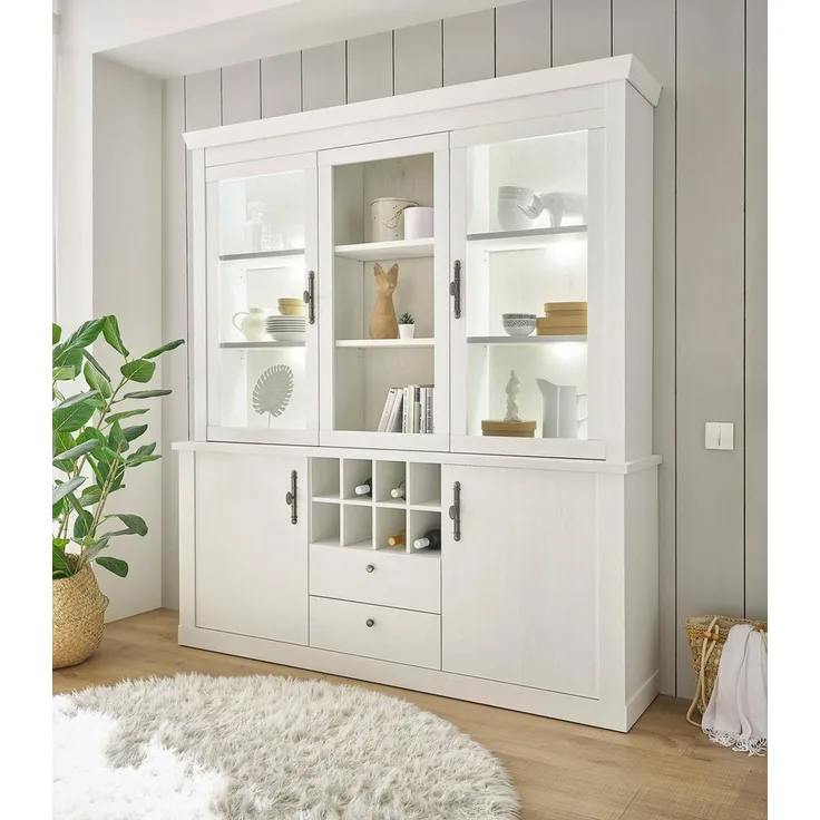 Home affaire Buffet RAVENNA im romantischen Landhausstil, Griffe aus Metall, Höhe 207 cm