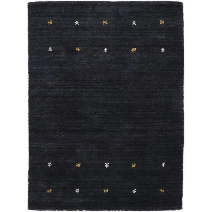 carpetfine Wollteppich Gabbeh Uni, auch als Läufer und Rund erhältlich, rechteckig, Höhe: 15 mm, reine Wolle, handgewebt, Gabbeh Loom Tiermotiv, große Farbauswahl