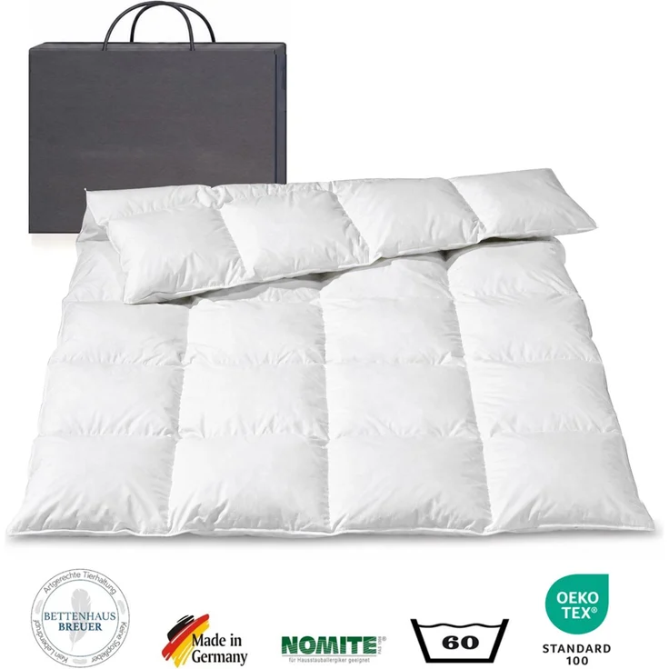 Daunendecke 900g sibirische Daunen Bettdecke warm 135x200 100% natur – Bild 2