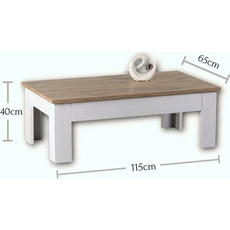 moebel-dich-auf Couchtisch ELEGANCE (in Sibiu-Lärche Nb. im Landhausstil, mit Schublade), 115 cm breit – Bild 2
