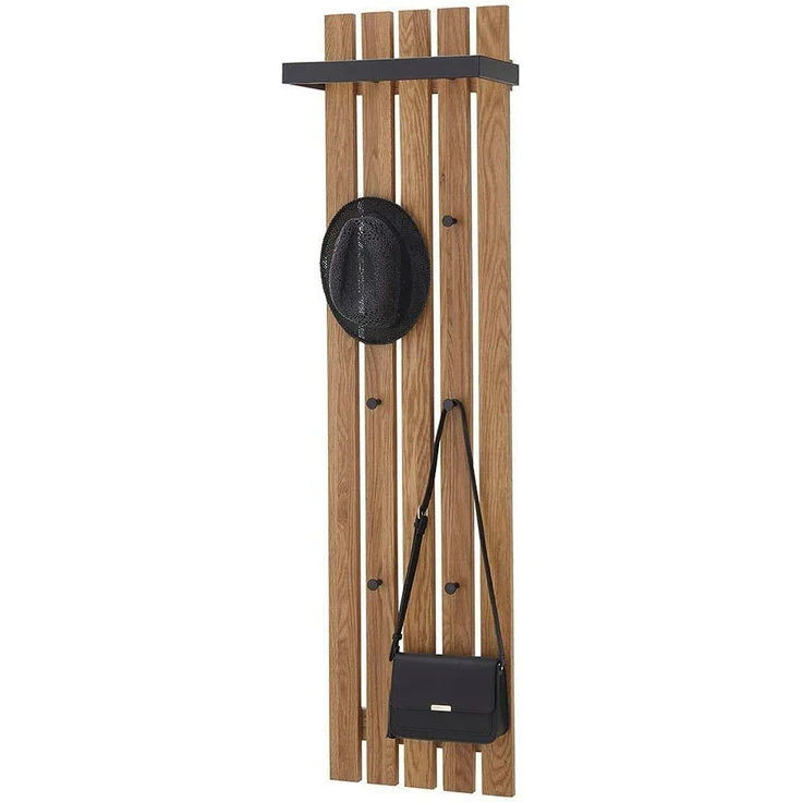 Garderobenpaneel >BANTRY< in holzfarben, Eiche massiv geölt - 40x120x22 (BxHxT) – Bild 3