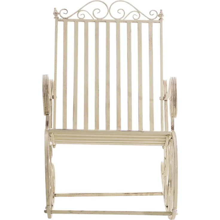 Schaukelstuhl ANNA 2er Set Antik Outdoor - 56x90x94cm, Metall, Antik-Creme | Gartenstuhl Liegestuhl Relaxstuhl Garten Terrasse – Bild 3