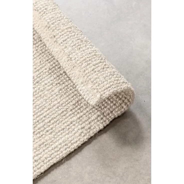 Hanse Home Jaipur Juteteppich - Natur Wohnzimmerteppich aus 100% Jute, Handgewebt & Natürlich - Robust & Pflegeleicht - Boho Naturfaser Jute Teppich für Wohnzimmer, Schlafzimmer - Weiß, 60x90 cm – Bild 5