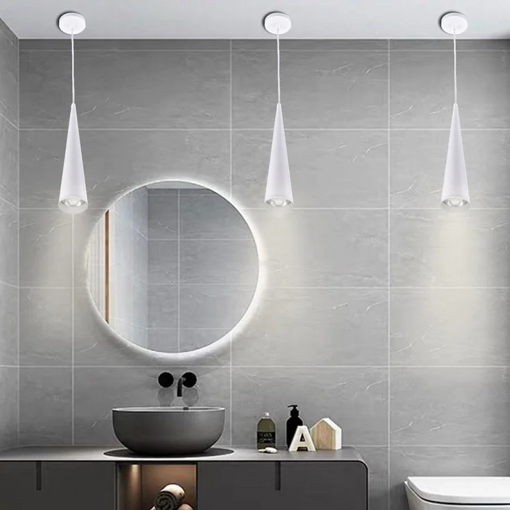 POPOLIC Pendelleuchte Modern Kronleuchter LED Pendelleuchte,Esszimmer Küche Hängelampe, 7W, Warmweiß-3000K – Bild 3