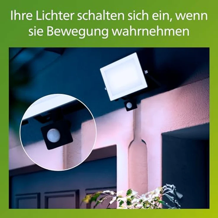 Philips Lois Flutlichtstrahler für den Außenbereich, inkl. Bewegungssensor, 50 Watt, 5000K Tageslicht, Schwarz – Bild 6