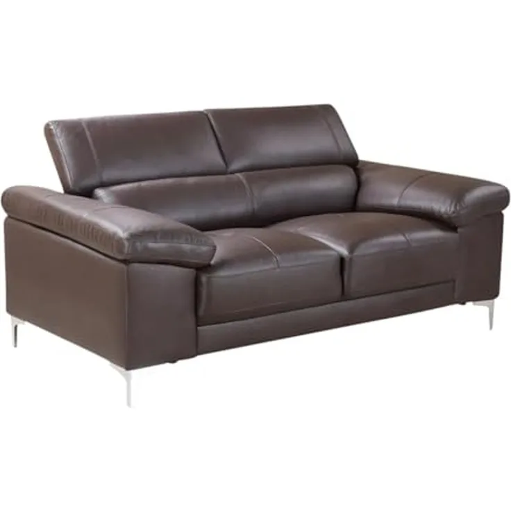 Ledersofa 2-Sitzer SOLANGE - Braun