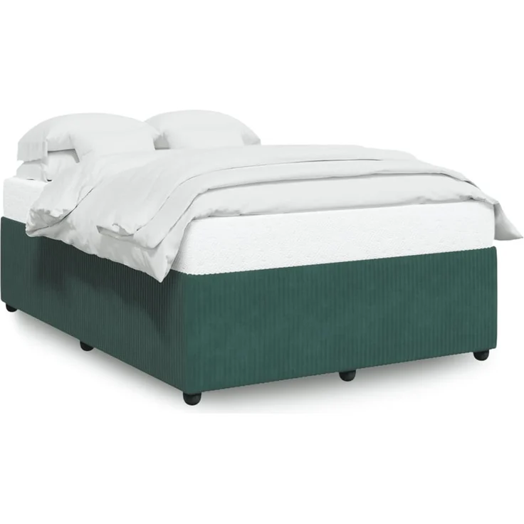 vidaXL Bettgestell ohne Matratze Dunkelgrün 140x190 cm Samt 3285009 – Bild 2