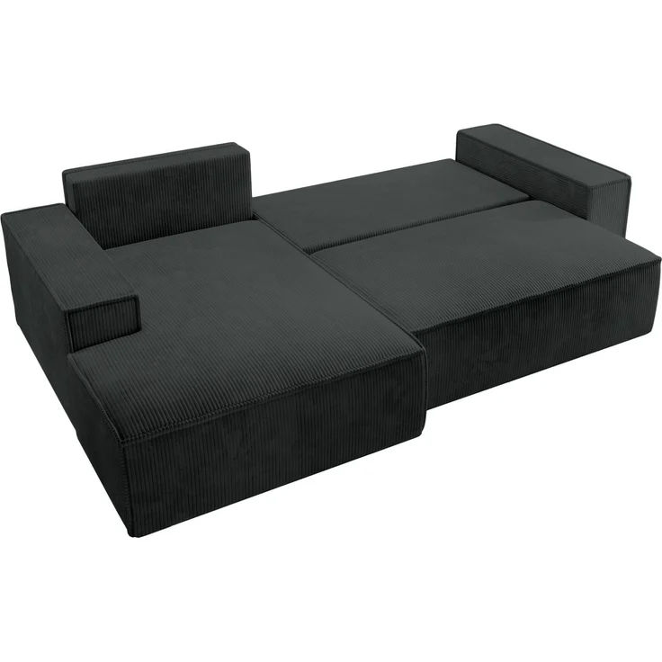 Selsey 'Farese New' Ecksofa mit Cordbezug, Schlaffunktion und Stauraum, Schwarz, links – Bild 4