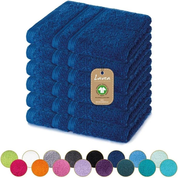 Lavea Seiftuch Bali, 30x30cm aus 100% Bio-Baumwolle, einzigartig weiche Seiftücher mit Aufhänger (Set, 6-St), hochwertige und nachhaltige Premium Waschlappen - schonende Reinigung – Bild 1