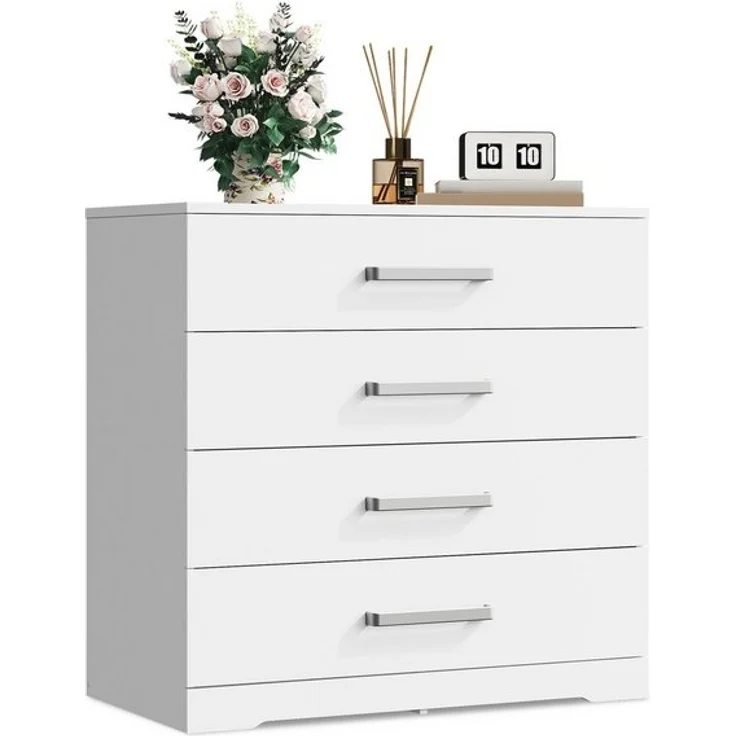 WLIVE Kommode mit 4/5 Schubladen, Moderne Schubladenkommode (Packung, Modernes Sideboard mit 3 Schubladen und 4 Fächern, Breite 75 cm), Vielseitiger Schubladenschrank für Schlafzimmer, Flur & Kinderzimmer – Bild 4