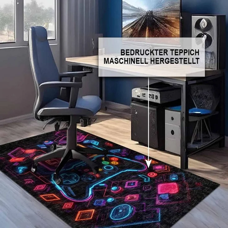 Bamyum Teppich Console Chenille Druck Teppich, Gaming Videospiel Waschbarer Teppich, Höhe: 150 mm, Einzelstück – Bild 2
