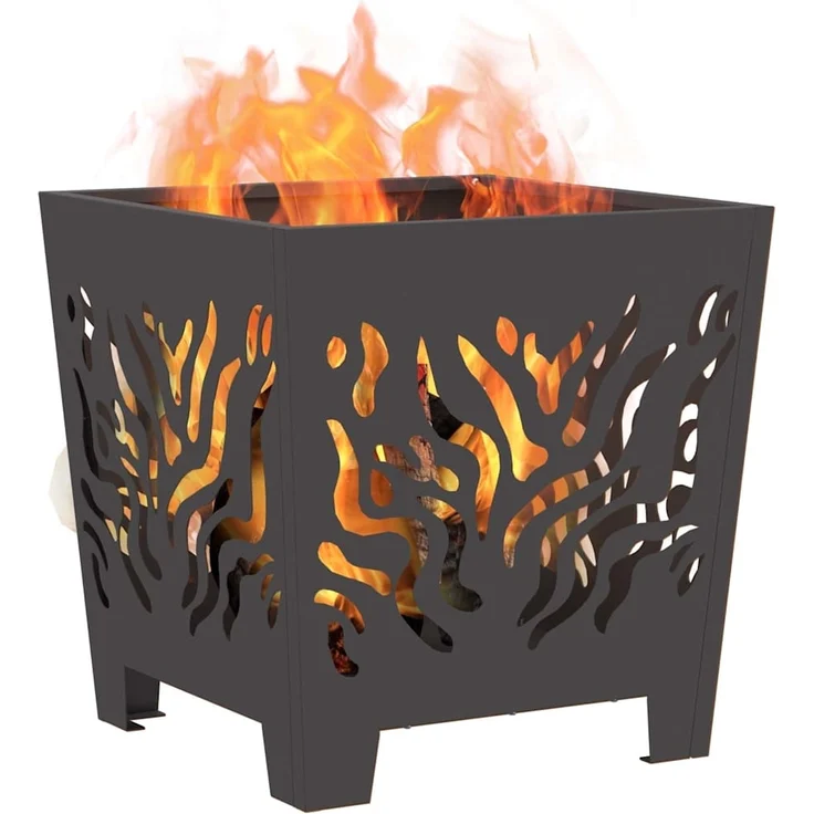 vidaXL Feuerstelle Schwarz 40 x 40 x 40 cm Stahl 858912 – Bild 2