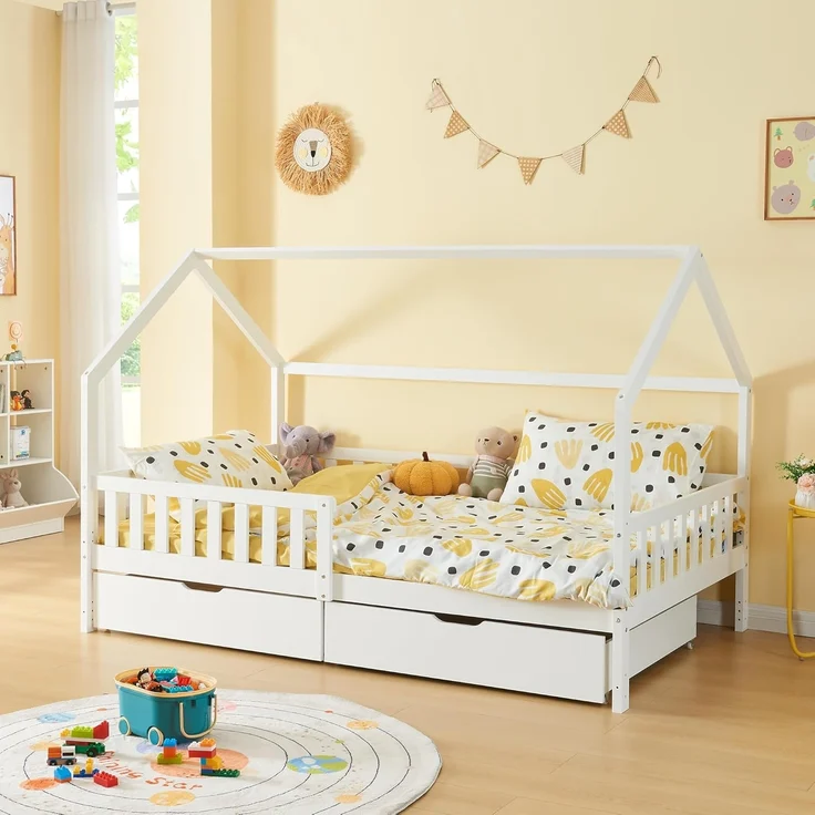 Bettkasten 2er Set Ydre 97,5x92x22 cm Weiß [en. casa] – Bild 3