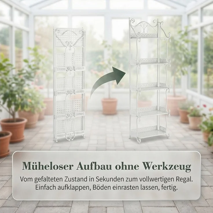 Youyijia Blumenständer Klappbares Pflanzenregal aus Metall Blumenständer für Innen & Außen – Bild 4