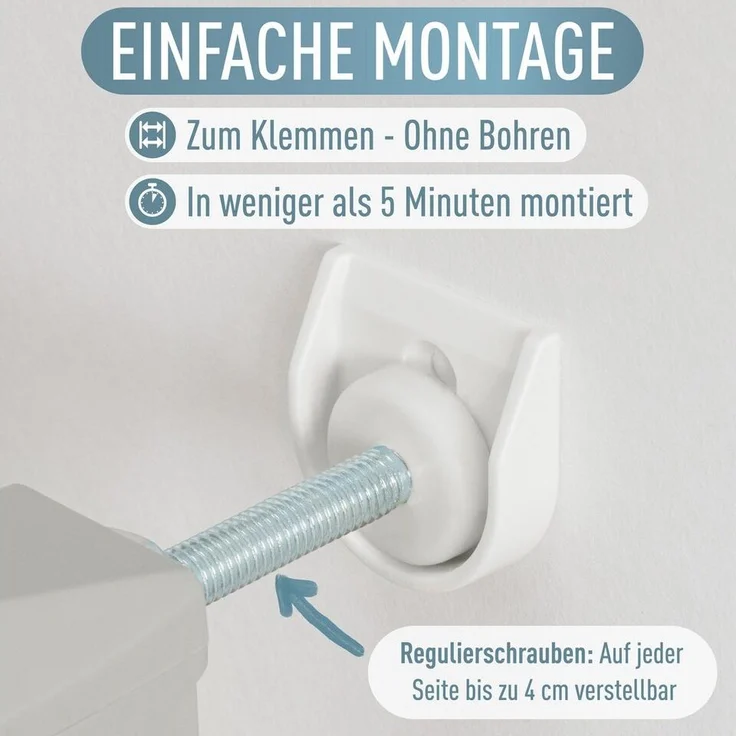 ib style Türschutzgitter Yael Treppengitter 73-81.5 cm, Treppenschutzgitter - Kein Bohren - Sicherheitsgitter für Türen – Bild 2