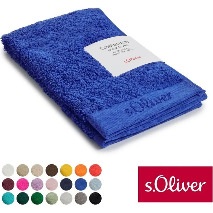 s.Oliver Handtuch, Walkfrottier (1-St), besonders weich und saugfähig, Blau, 30x50 cm – Bild 1