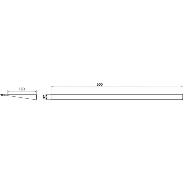Naber 8041241 transFORM Wandtablar, 32 x 600 x 180 mm (H x B x T) für Regalsystem, schwarz matt – Bild 2