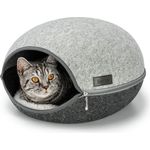 lionto Tierhöhle lionto Katzenhöhle aus Filz Katzenbett Kuschelhöhle mit Reißverschluss, aus Filz mit weichem Kissen, grau