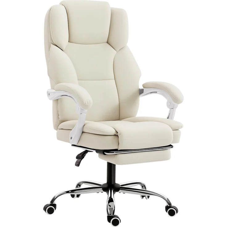 MELAYR, Bürostuhl mit Liegefunktion, Schreibtischstuhl, 73 x 64 x 120 cm, Beige – Bild 1
