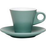 Cappuccinotasse Kaffee Tasse mit Untertasse Porzellan cilio NAPOLI menta 215465