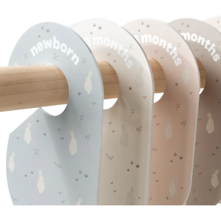 3 Sprouts - Größentrenner Baby für Kleiderstange, Grössentrenner Baby, Doppelseitiges Babykleidung Schrankteiler für Neugeborenen – Kaninchen – Bild 2