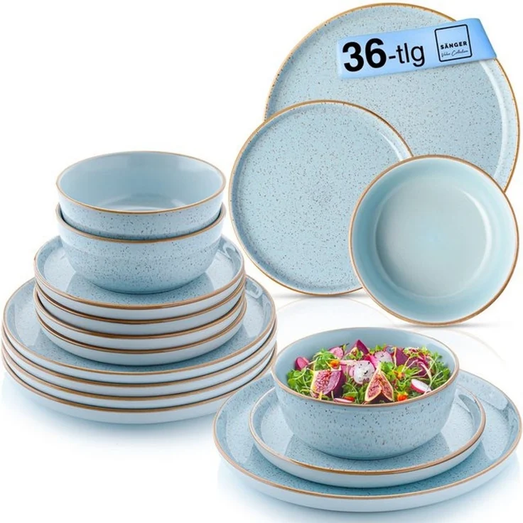 SÄNGER Tafelservice Rio Geschirrset (36-tlg), 12 Personen, Steingut, Handmade, Blau, Erweiterbar, VALUE COLLECTION – Bild 4