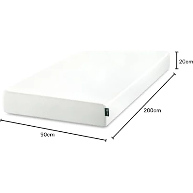 Zinus kühlende Gel Matratze 90x200 cm - 20cm hoch - 4 Zonen Kaltschaummatratze-Härtegrad H3 - Rollmatratze, Memory-Schaum für ergonomischen Schlaf - Oeko-TEX Zertifiziert - in Deutschland – Bild 4