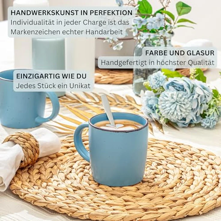 Sänger Bombay Meeresboden Kombiservice, 20-teiliges Geschirr-Set aus kratzfestem Stein, Mehrfarbig, rund, Ø 27 cm – Bild 5