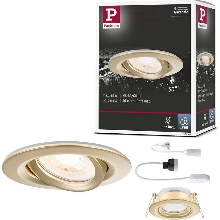 Paulmann 92403 Einbauleuchte LED Nova Plus schwenkbar 93mm gold IP65 – Bild 1