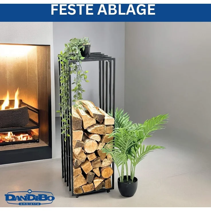DanDiBo Kaminholzregal Innen Metall Schwarz Feuerholzregal Brennholzregal Kaminholzständer 96609 Kaminholzhalter – Bild 7