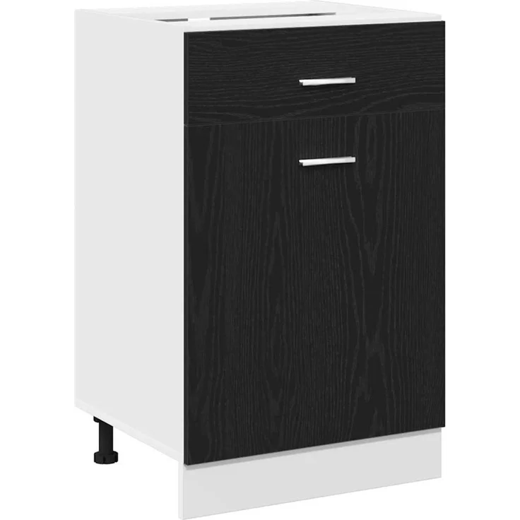 vidaXL Hängeschrank Schwarz Eichen-Optik 50 x 46 x 81,5 cm 863257 – Bild 2