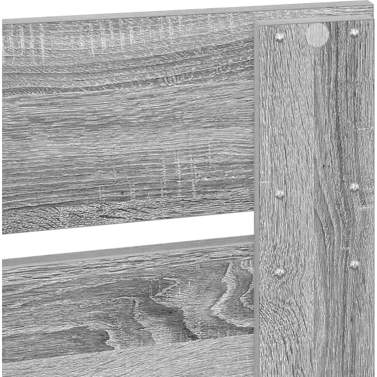 vidaXL Bettrahmen Graues Sonoma 135 x 190 cm Massives Kiefernholz 3411428 – Bild 10