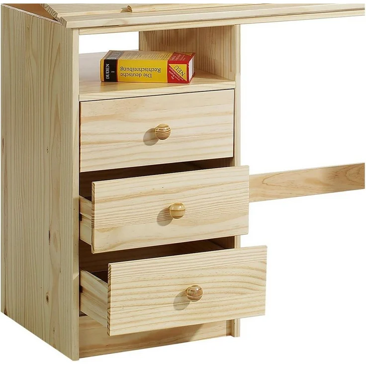 IDIMEX Kinderschreibtisch KEVIN, Kinderschreibtisch Schülerschreibtisch neigungsverstellbar Kiefer mass – Bild 2