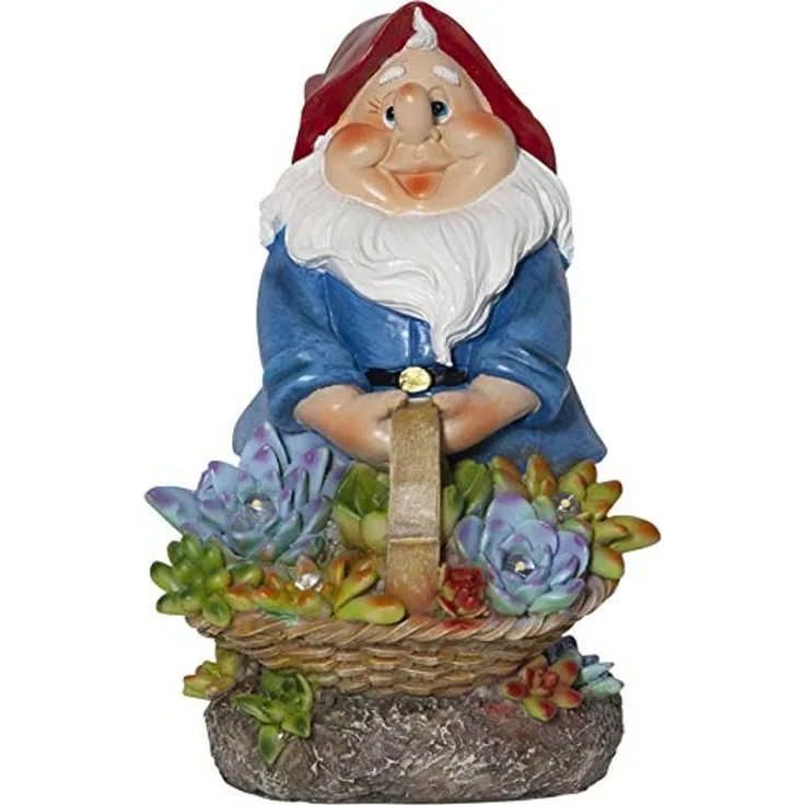 Solar Gartenzwerg ,Gnomy', LED, Dämmerungssensor, 5 LEDs, bunt, 22cm