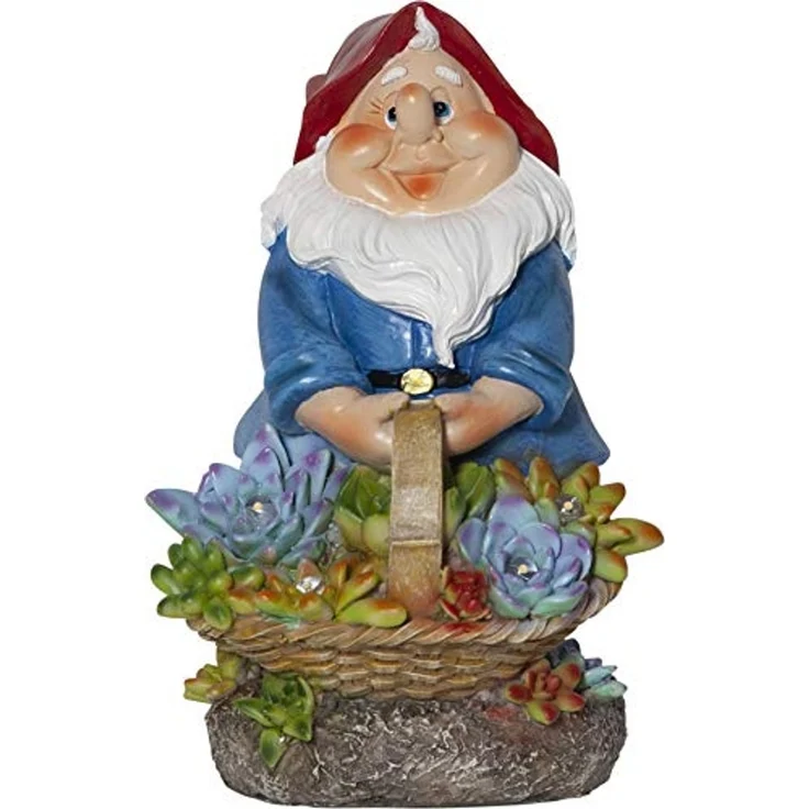 Solar Gartenzwerg ,Gnomy', LED, Dämmerungssensor, 5 LEDs, bunt, 22cm – Bild 1