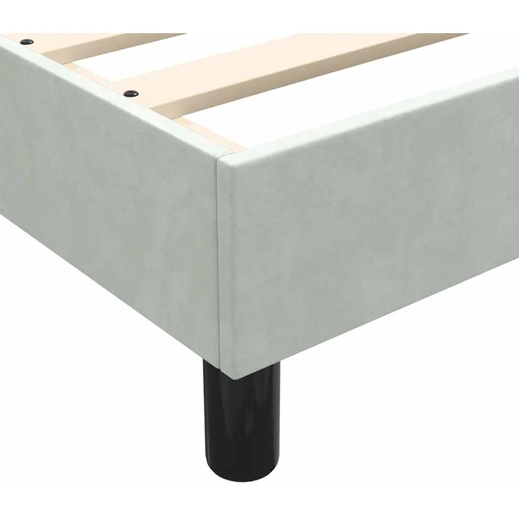 vidaXL Boxspringbett ohne Matratze Hellgrau 180x220 cm Samt 3315885 – Bild 8