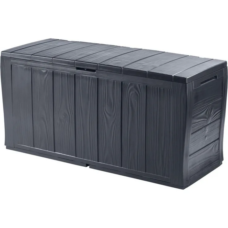 Keter Gartenbox "Sherwood" 270L Graphit Holzoptik UV-& witterungsbeständig, wasserfest
