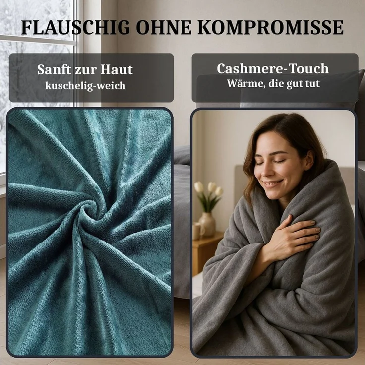 Malika Bettwäsche aus 100% Mikrofaser, 135x200 + 80x80 cm Cashmere Touch, Dunkelgrün, Cashmere Touch, 2 teilig, Für Allergiker geeignet, pflegeleicht, angenehm weicher Stoff – Bild 4