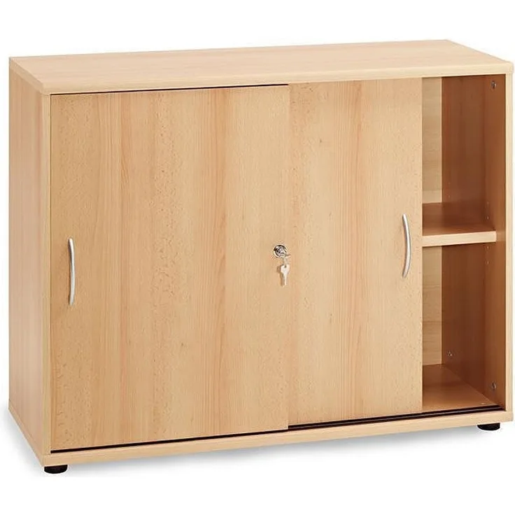Lomadox Aktenschrank TYP4000 Buche hell Nachbildung 2OH Schiebetüren H=76cm 100x76x39,5 cm