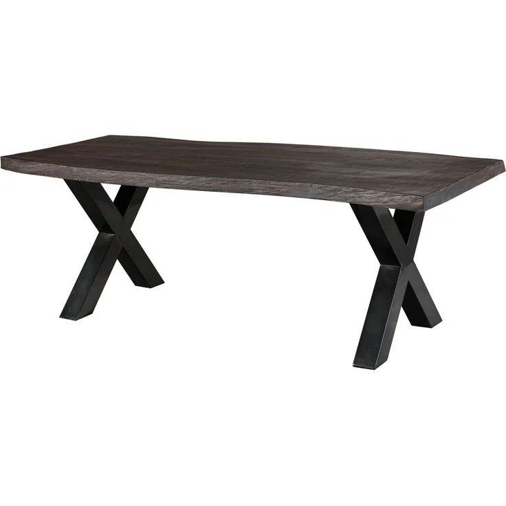 Baumtisch Mango 200x100x77 grau lackiert / X-Beine anthrazit glänzend FREEFORM 5 – Bild 1