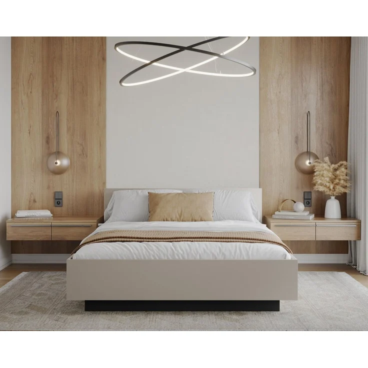 thematys Stauraumbett mit Bettkasten & Lattenrost – schwebendes Design 120x200cm, ohne Matratze, mit hydraulischer Klappfunktion, Kaschmir – Bild 3