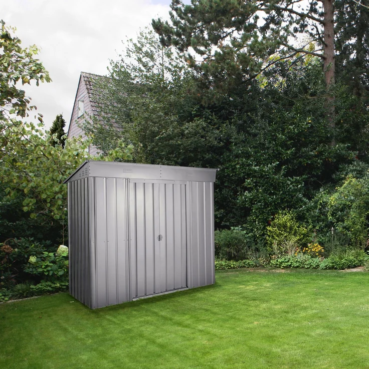 Globel Gerätehaus "Pultdach Skillion" 84, silber metallic – Bild 5