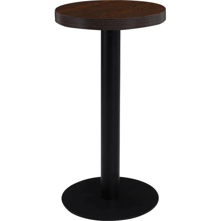 Bistrotisch FLORI rund Dunkelbraun/Schwarz 40 cm MDF | Esstisch kleiner Tisch Cafe Gartentisch Balkontisch Outdoortisch – Bild 1