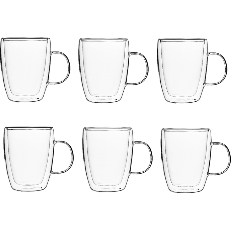 KADAX 6x Thermogläser 270ml für Kaffee Latte Set mit Henkel Double – Bild 7