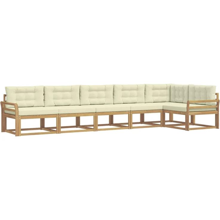 vidaXL Outdoor-Sofagarnitur 4 stk. 6-Sitzer Weiß und Creme Polyester 3386514 – Bild 2