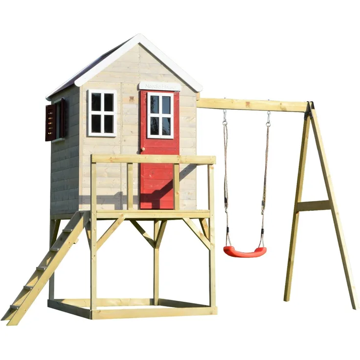 Wendi Toys Holz Stelzenhaus Zebra | mit Schaukel |