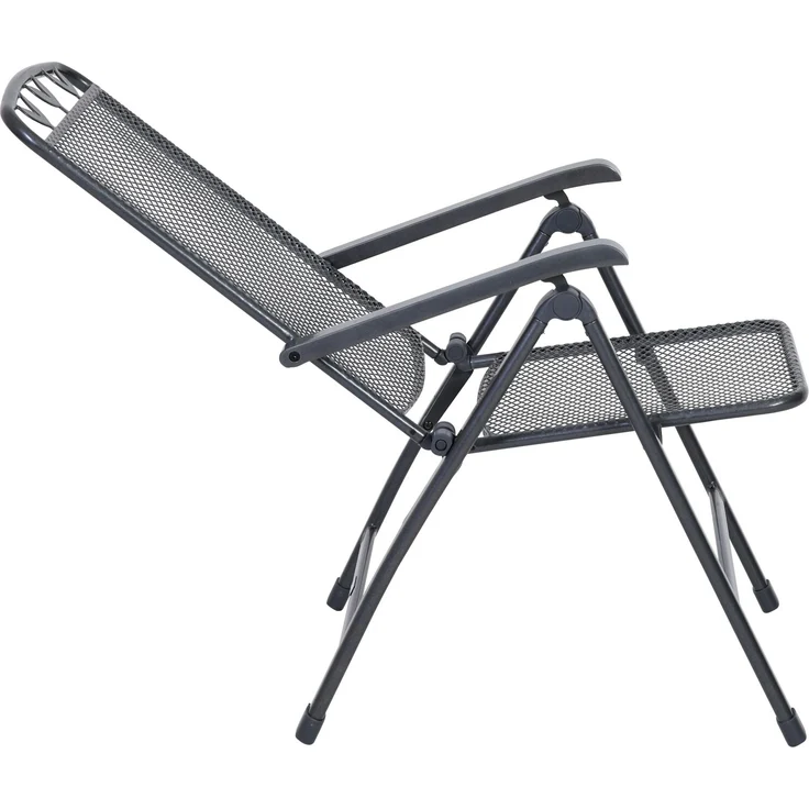 greemotion Klappstuhl Toulouse klappbar wetterfest verstellbar Gartenstuhl Balkonstuhl 58x108x64 cm eisengrau – Bild 4