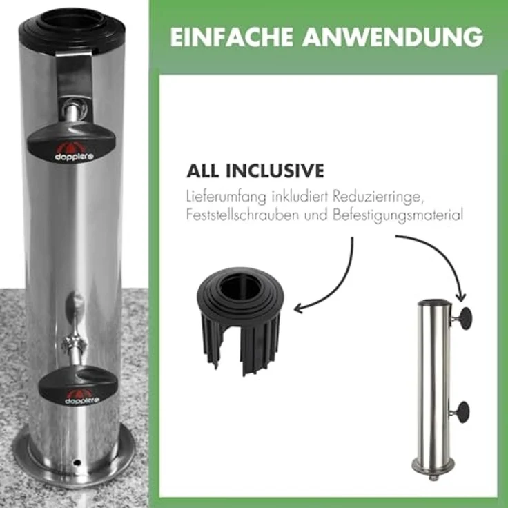 Doppler Standrohr für Granitsockel bis 60 mm, silber – Bild 4